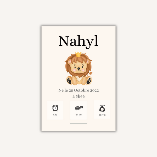 Affiche personnalisée naissance - Nahyl