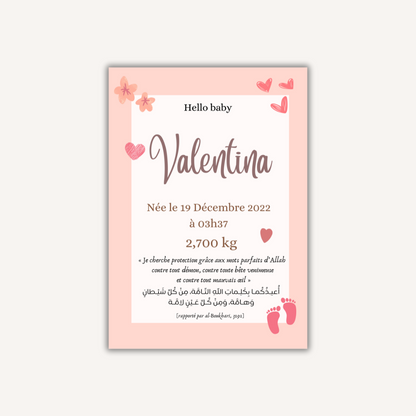 Affiche naissance - Valentina